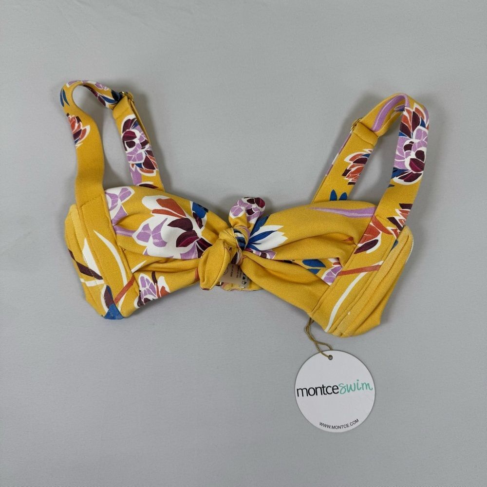 Montce Swim Yellow Batik Kayla Bikini Top xs